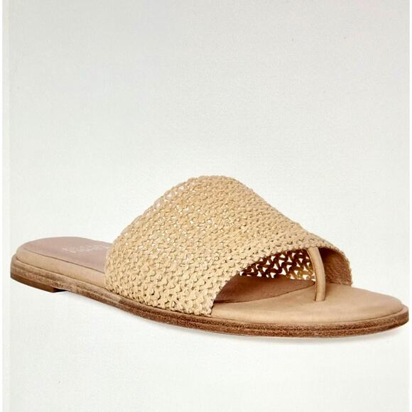 Eileen Fisher Woven Thong Edge Slide Sandal Beige size 6 - Picture 1 of 13